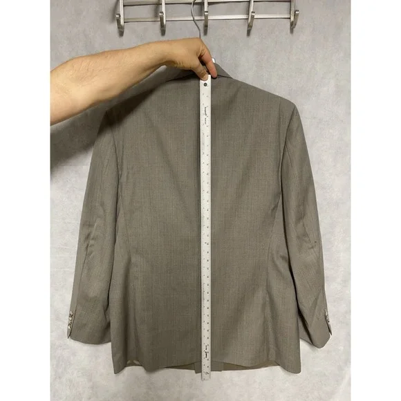 Oscar De Le Renta Suit Men 44L Double Breasted Plaid Flannel Wool 38X33 P Luxury - Picture 5 of 15